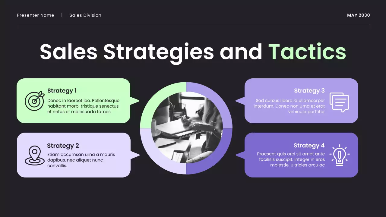 Purple and Mint Modern Sales Strategy Presentation