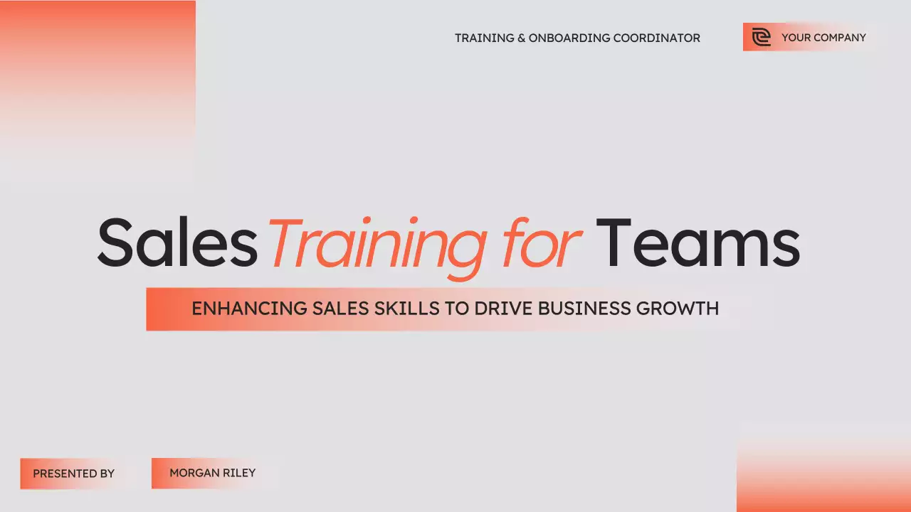 Orange Modern Sales Training Presentation