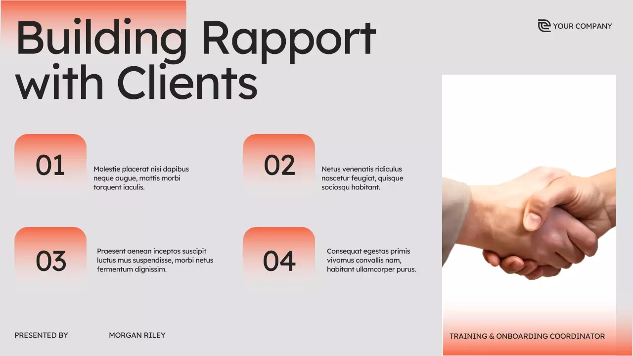 Orange Modern Sales Training Presentation