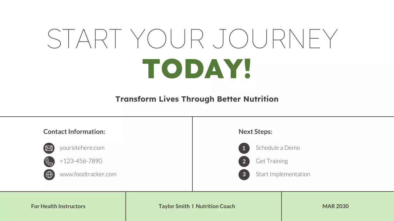 Green Modern Food Tracker Presentation