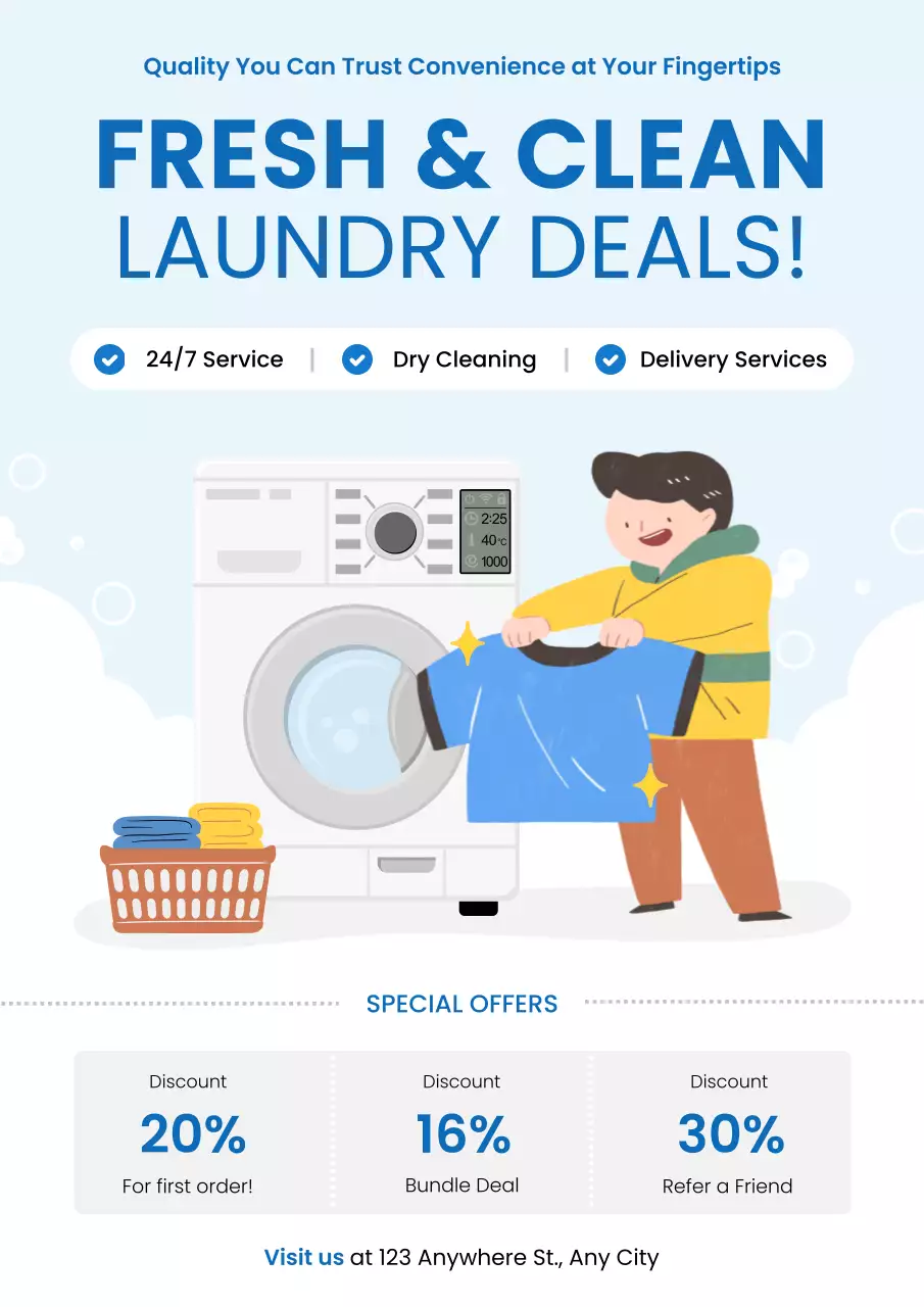 Blue Clean Laundry Promotion Poster