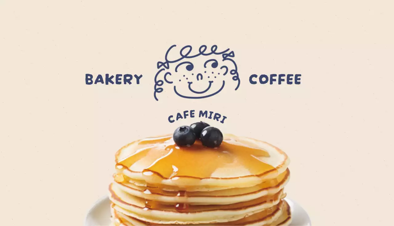 ベージュ 青 オシャレ カフェ 商店カード ショップカード