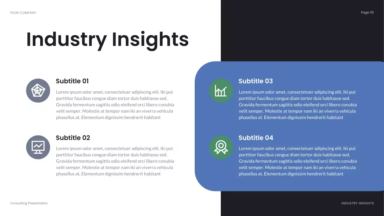 Apresentação de Consultoria Empresarial Blue Abstract