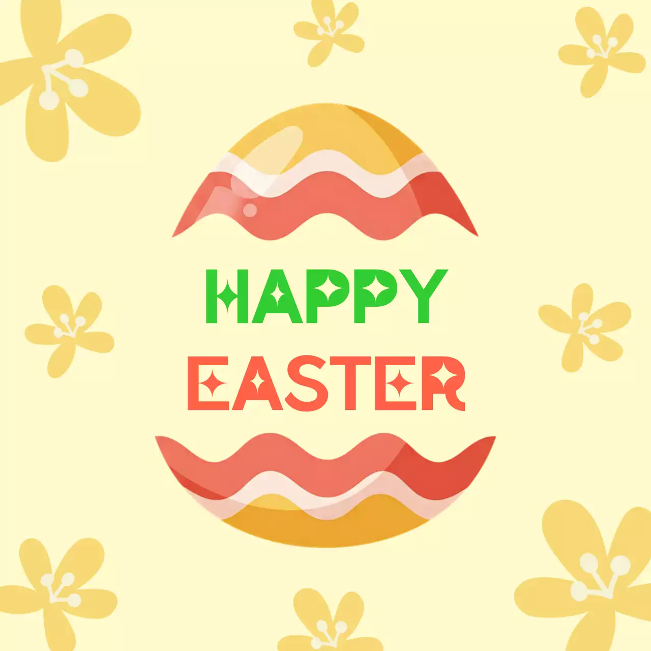 노랑 아기자기한 부활절 인사 카드