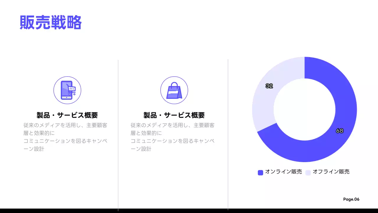 青 シンプル マーケティング 企画書 プレゼンテーション