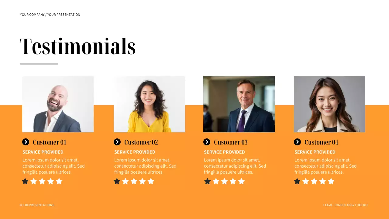 Black and Orange Modern Legal Consulting Presentation