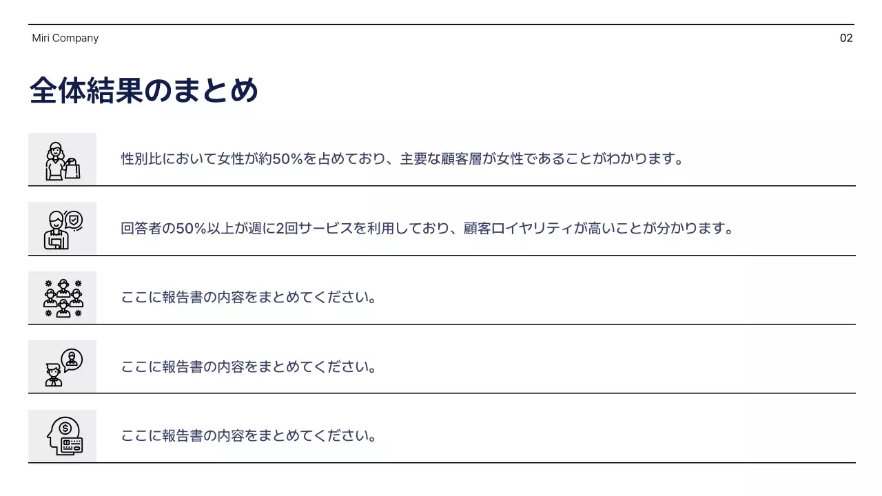 青 シンプル アンケート 報告書 プレゼンテーション