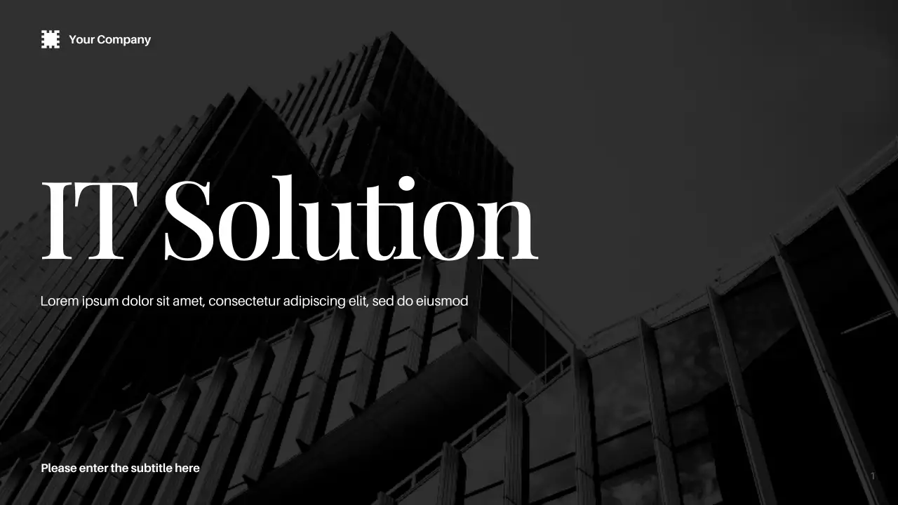 Black Modern IT Solution Presentation