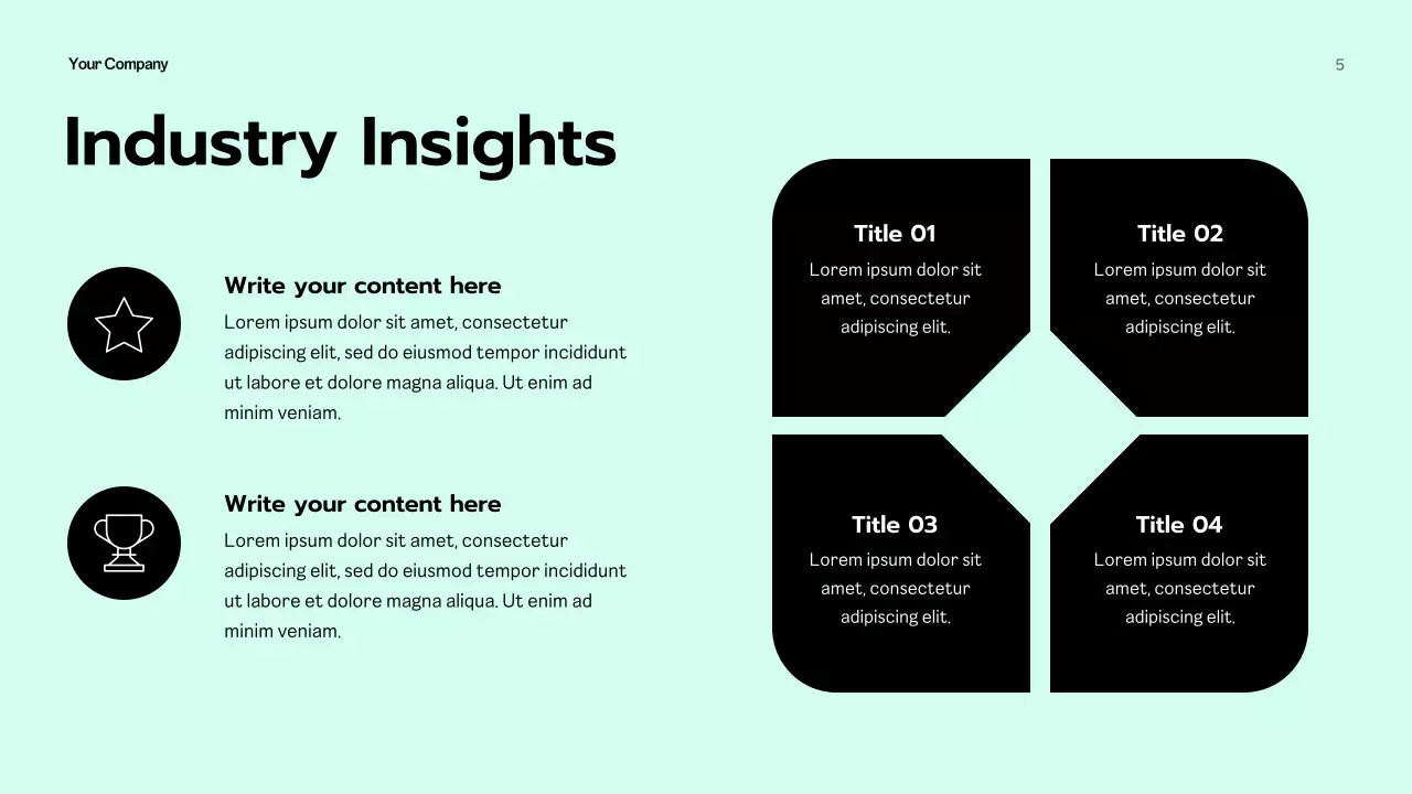 Black and Mint Modern Geometric Business Consulting Presentation