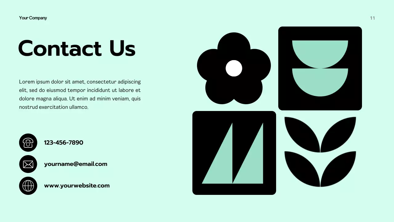 Black and Mint Modern Geometric Business Consulting Presentation