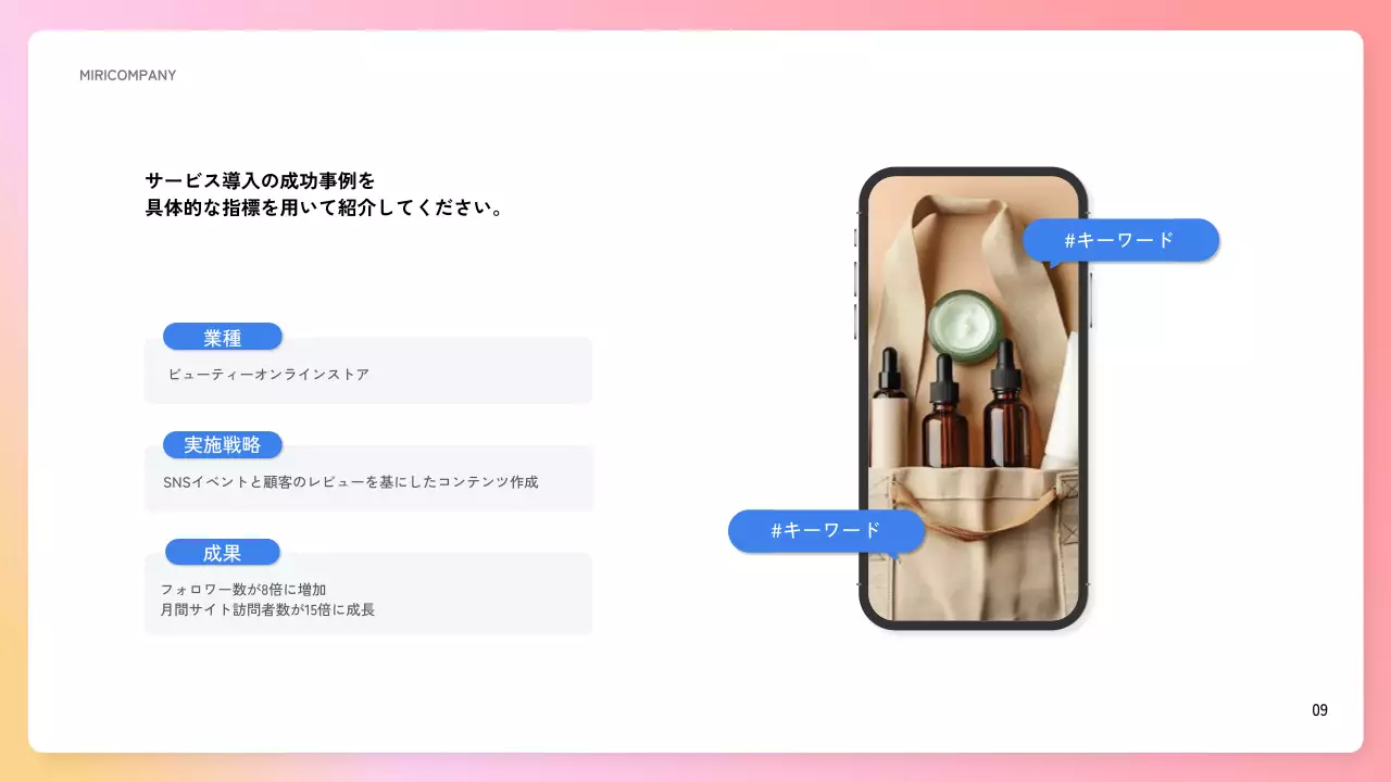 ピンク シンプル マーケティング 計画書 プレゼンテーション