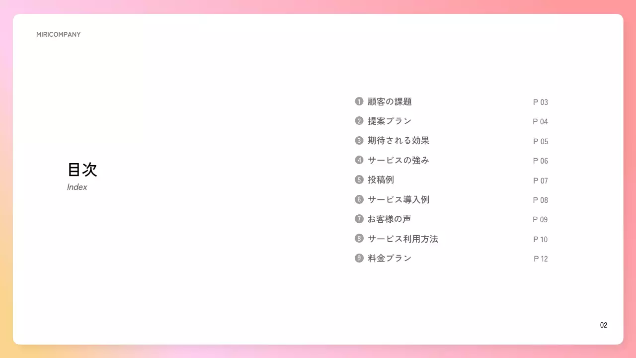 ピンク シンプル マーケティング 計画書 プレゼンテーション