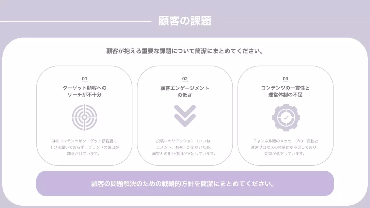 ラベンダー シンプル ソーシャルメディア 提案書 プレゼンテーション