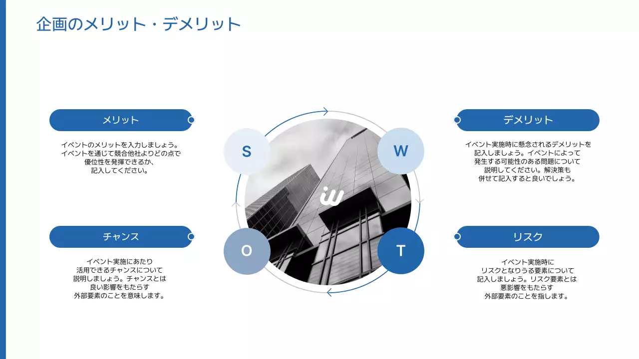 青 シンプル 企業 提案書 プレゼンテーション