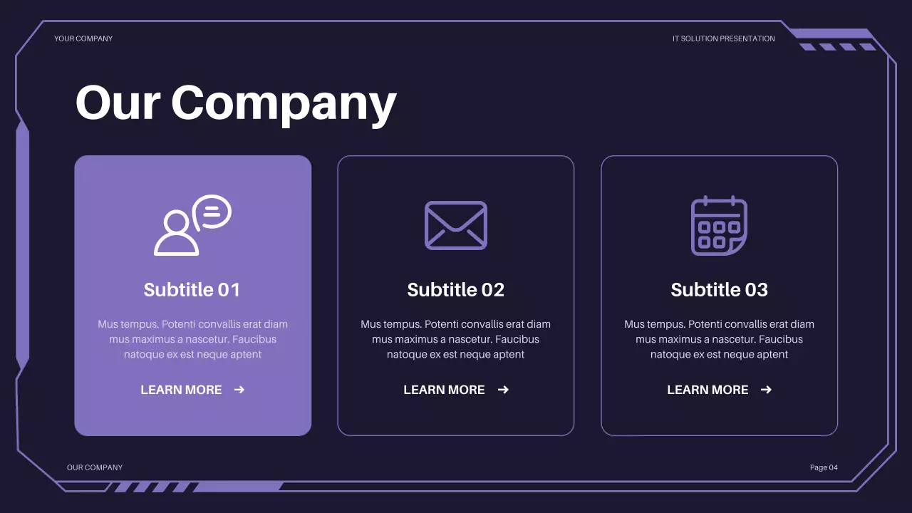Purple Futuristic IT Solution Presentation