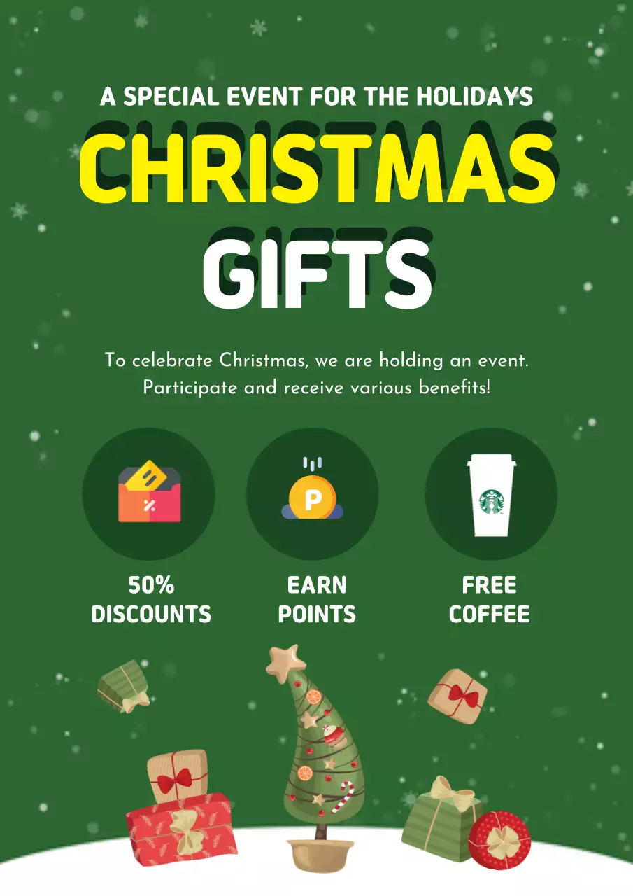 Green Traditional Christmas Promotion Poster