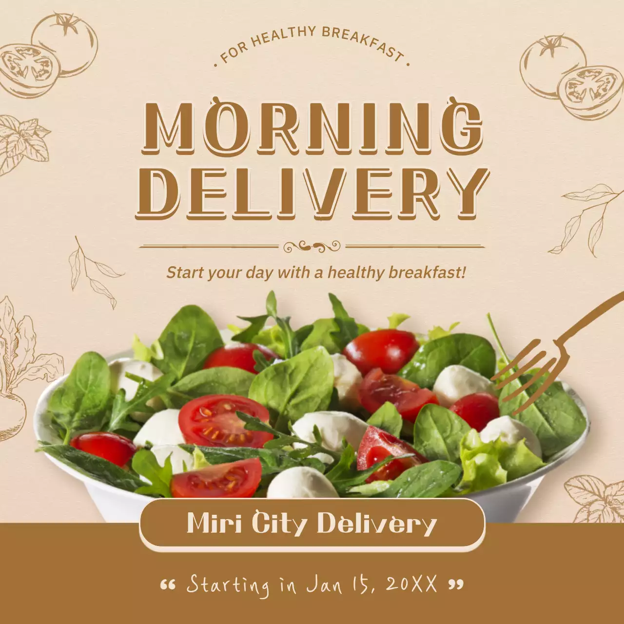 Beige Simple Breakfast Promotion Instagram Post