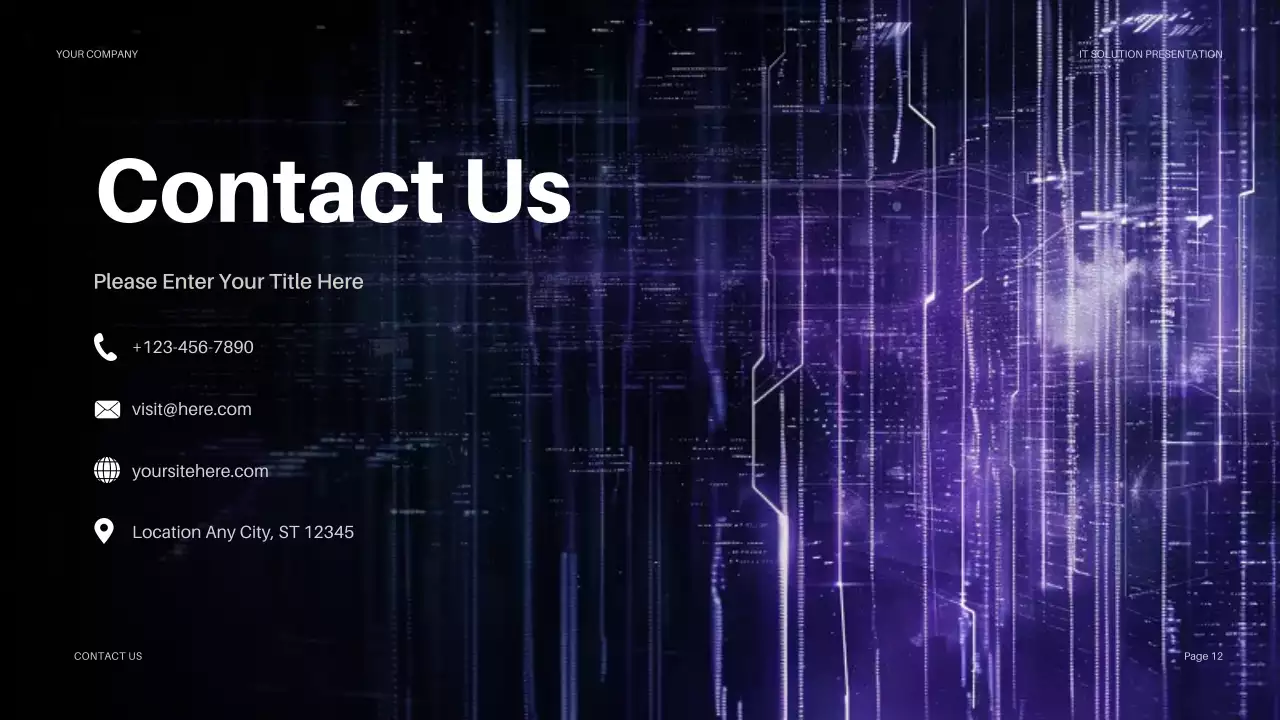 Purple Futuristic IT Solution Presentation