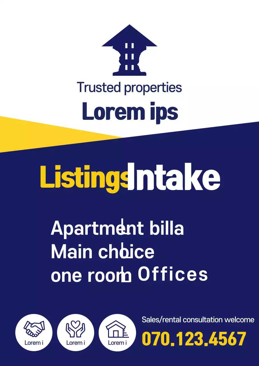 Listagens de imóveis em azul-marinho