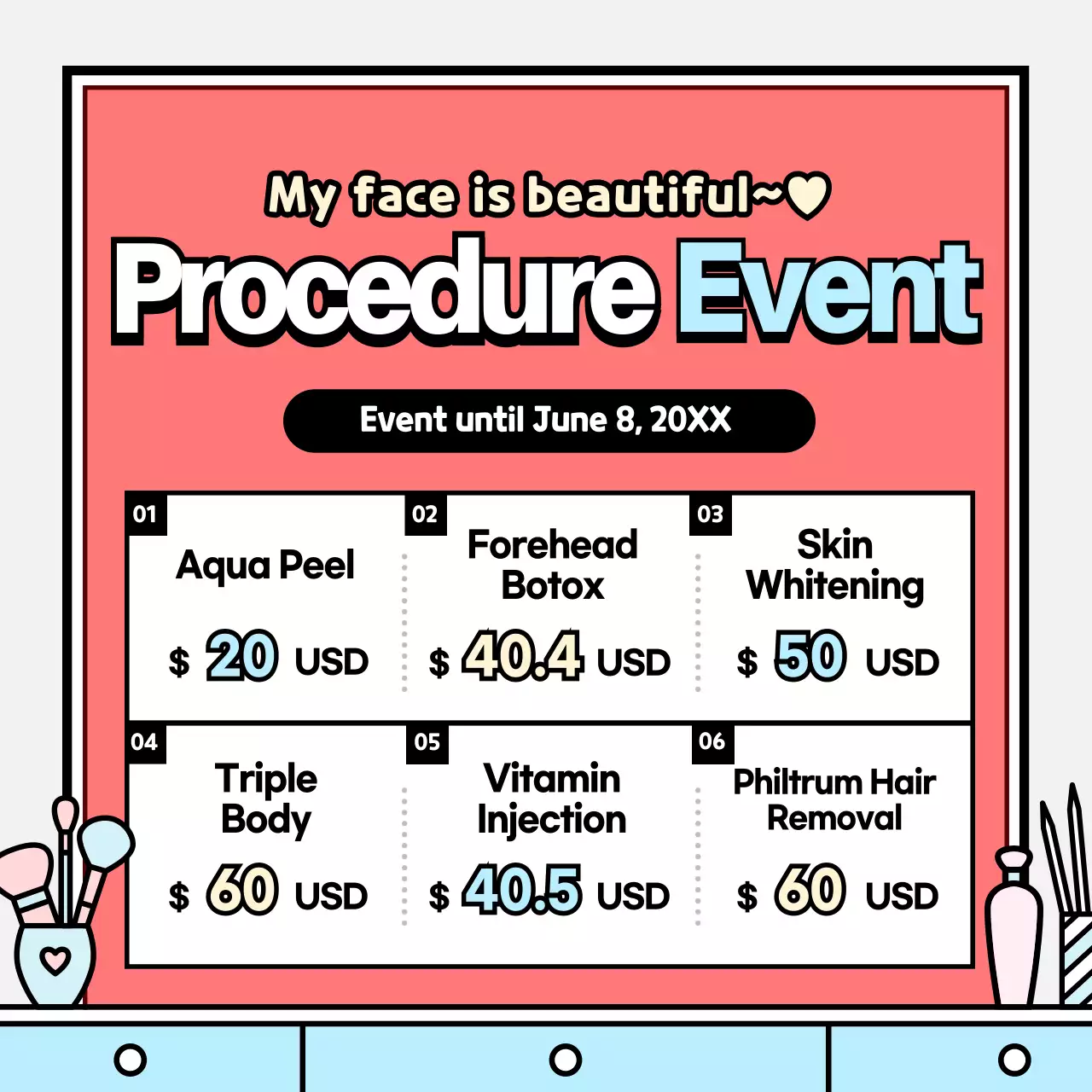 Coral Trendy Cosmetic Promotion Instagram Post