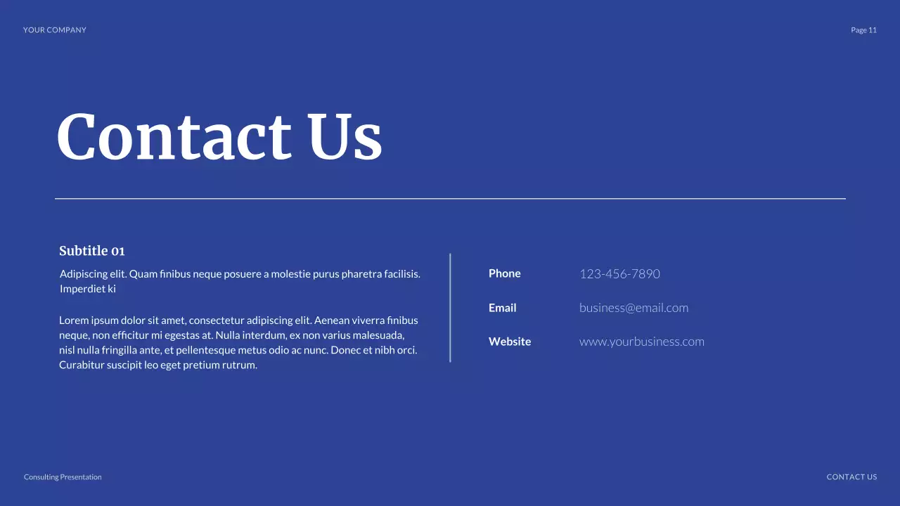 Blue Modern Business Consulting Presentation