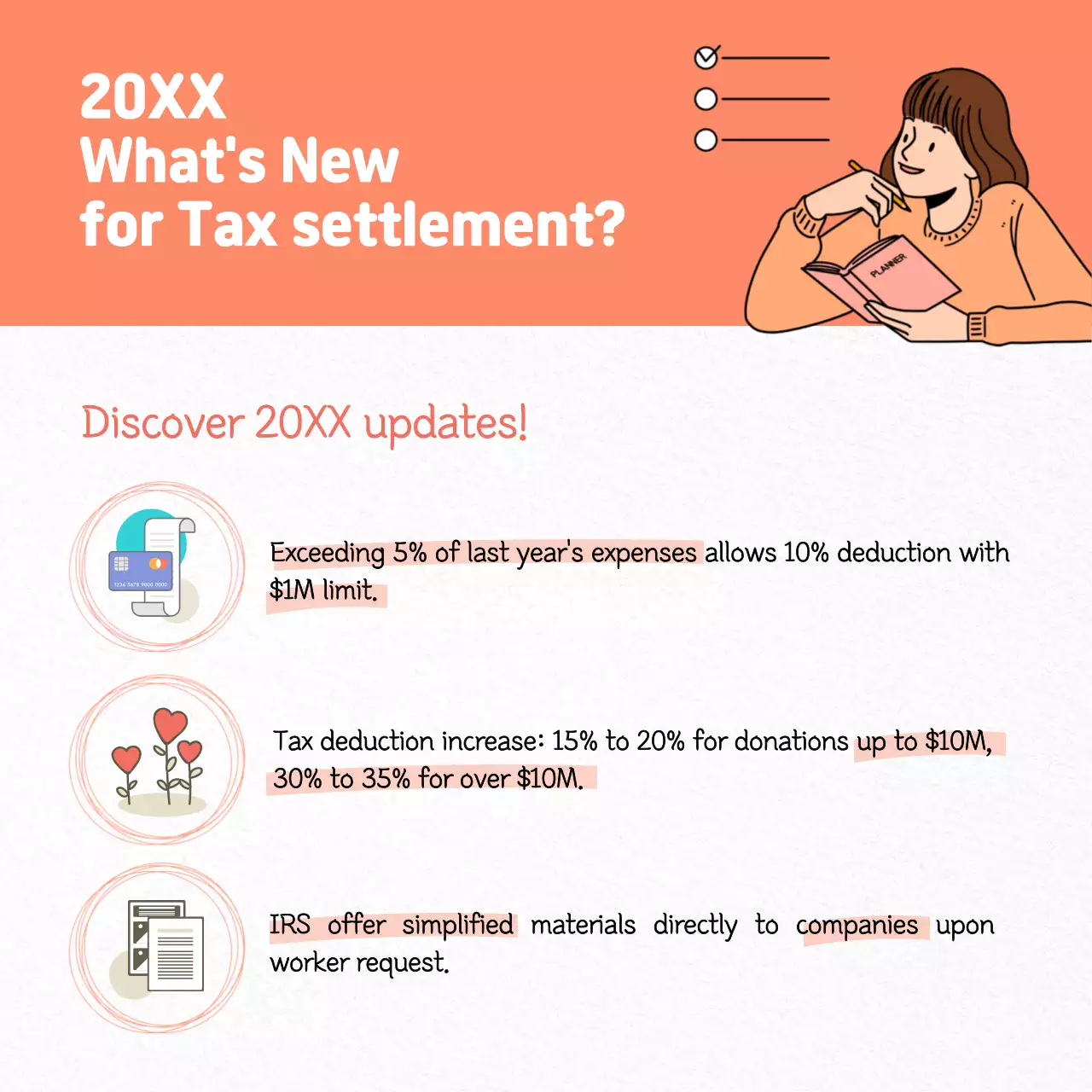 Orange Modern Tax Announcement Social Media Post