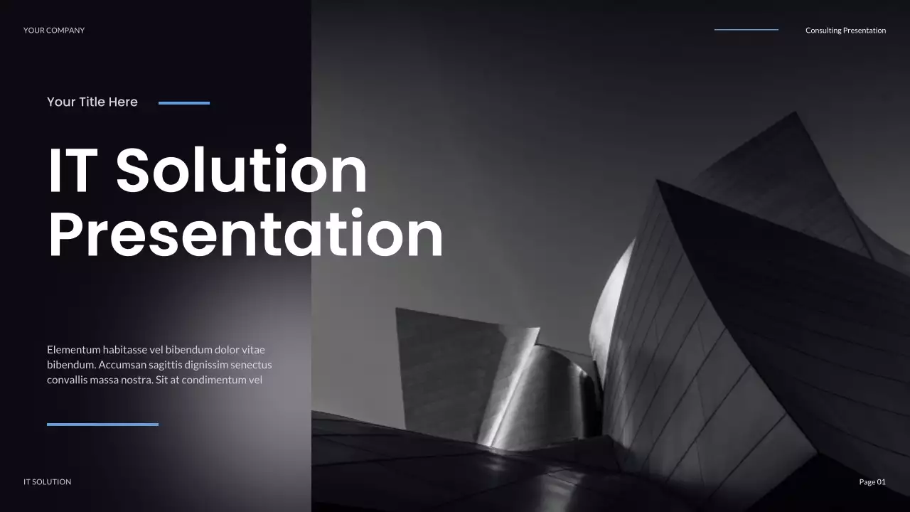 Black Modern IT Solution Presentation