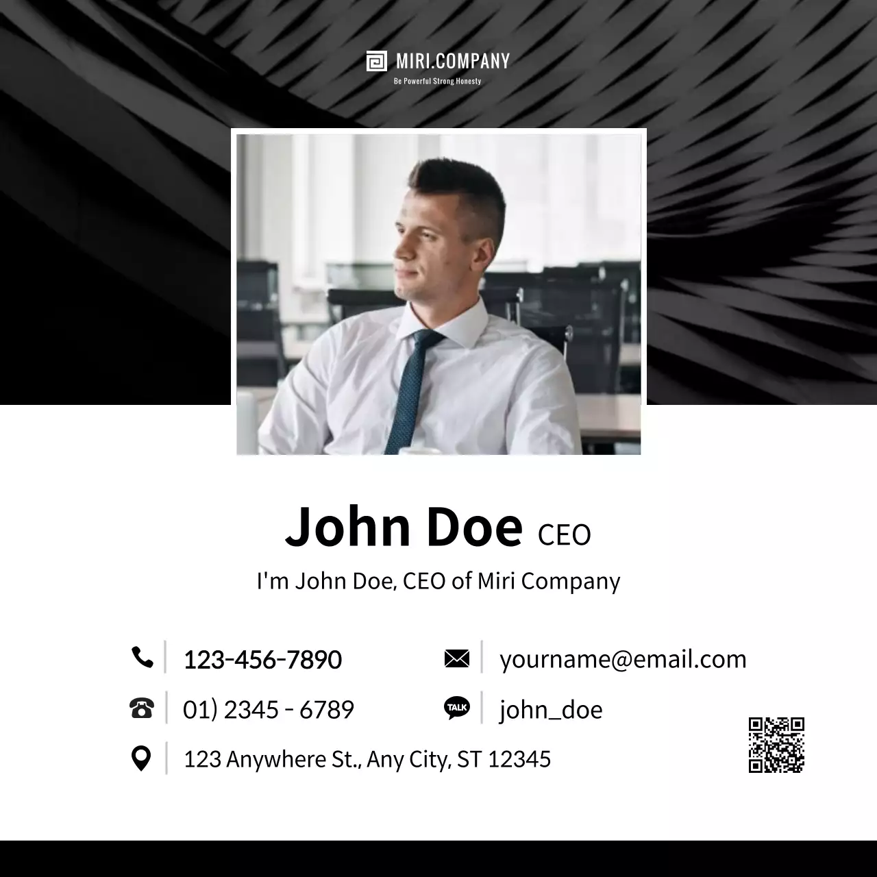 Simple black and white patterned concept profile