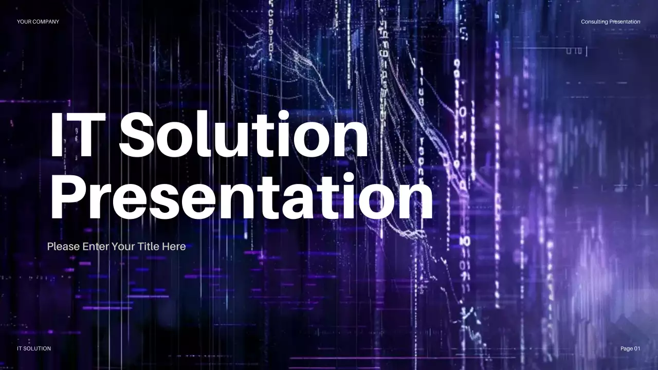 Purple Futuristic IT Solution Presentation