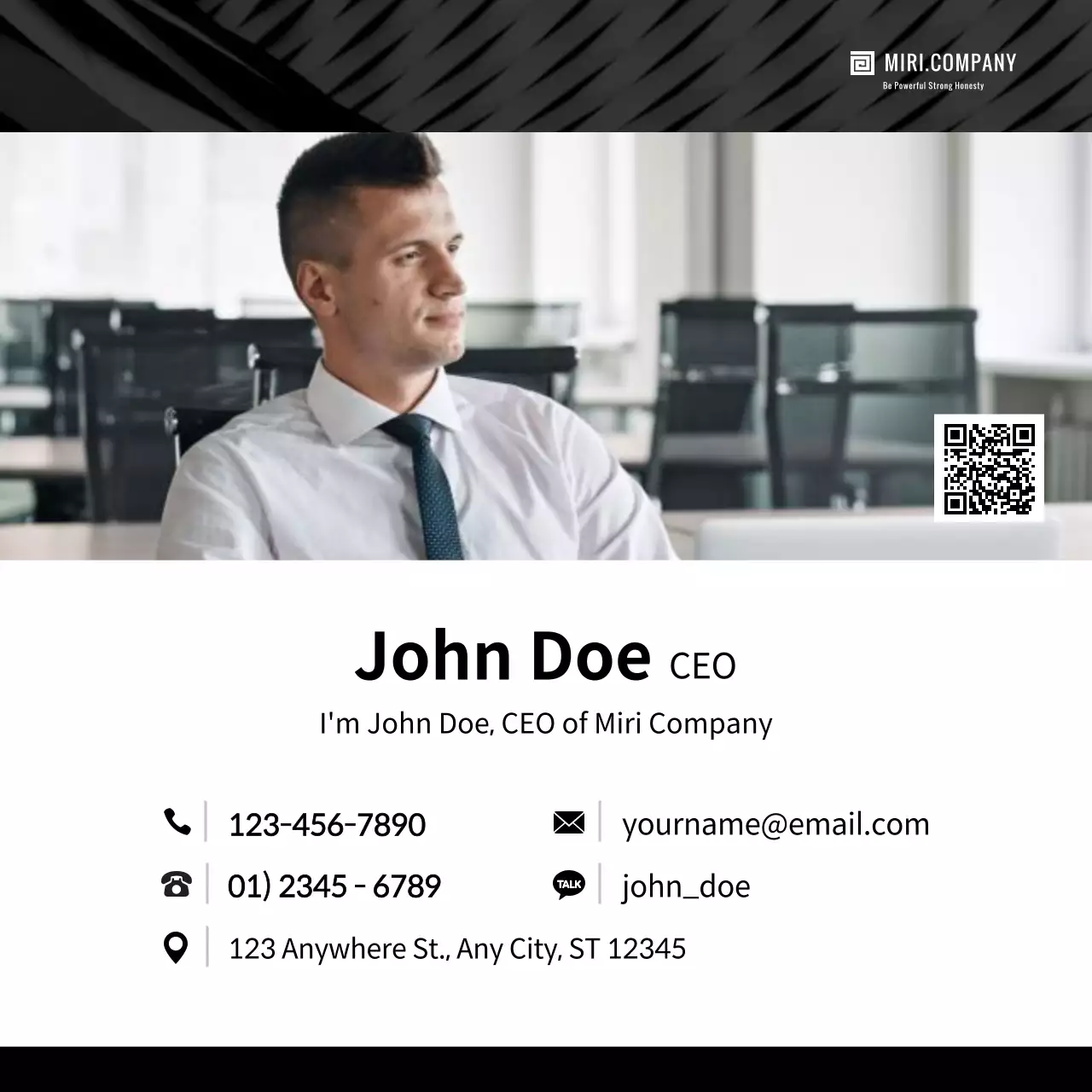 Simple black and white patterned concept profile