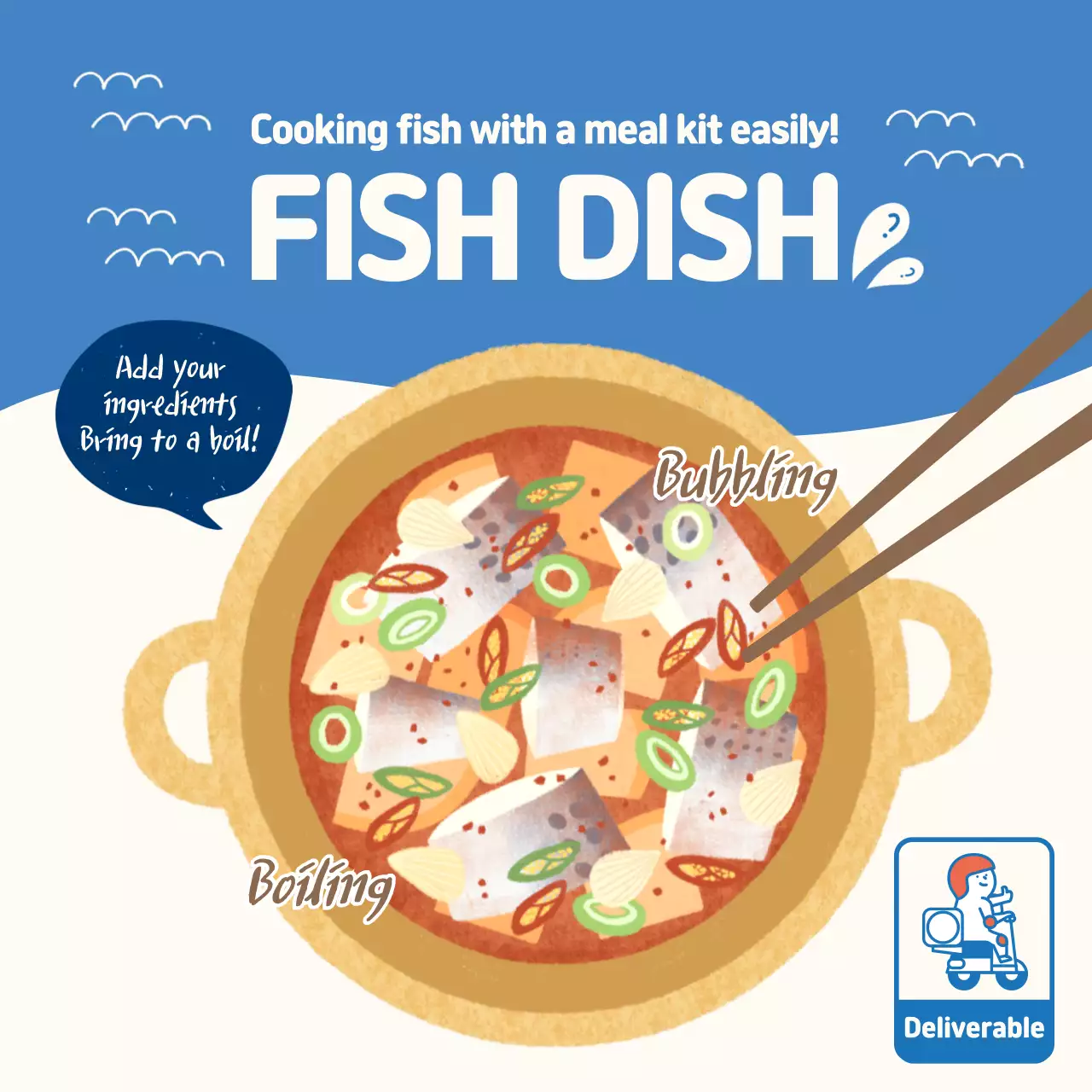 Blue Modern Meal Promotion Social Media Post