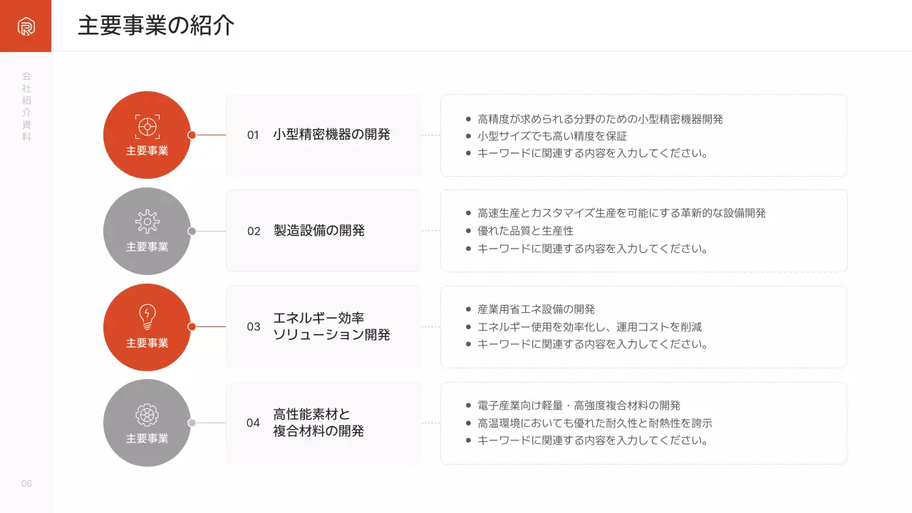 オレンジ シンプル 会社紹介 資料 プレゼンテーション