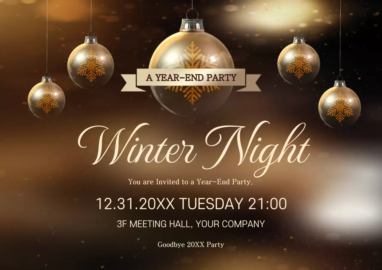 Gold Elegant Party Invitation Poster