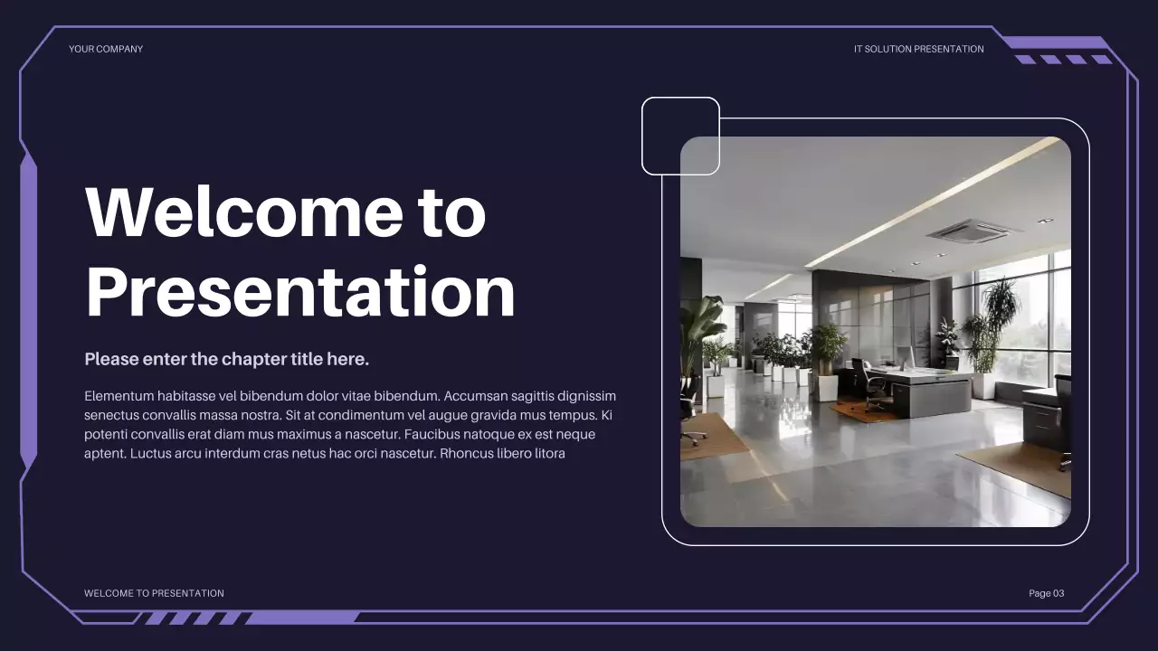 Purple Futuristic IT Solution Presentation