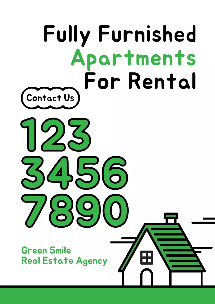 Green Simple Apartments Advertisement Poster