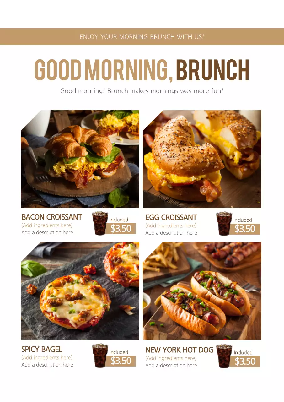 Brown Traditional Brunch Menu Promotion Poster