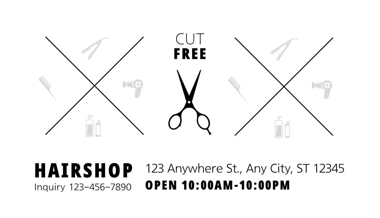 Black Modern Hair Business Card