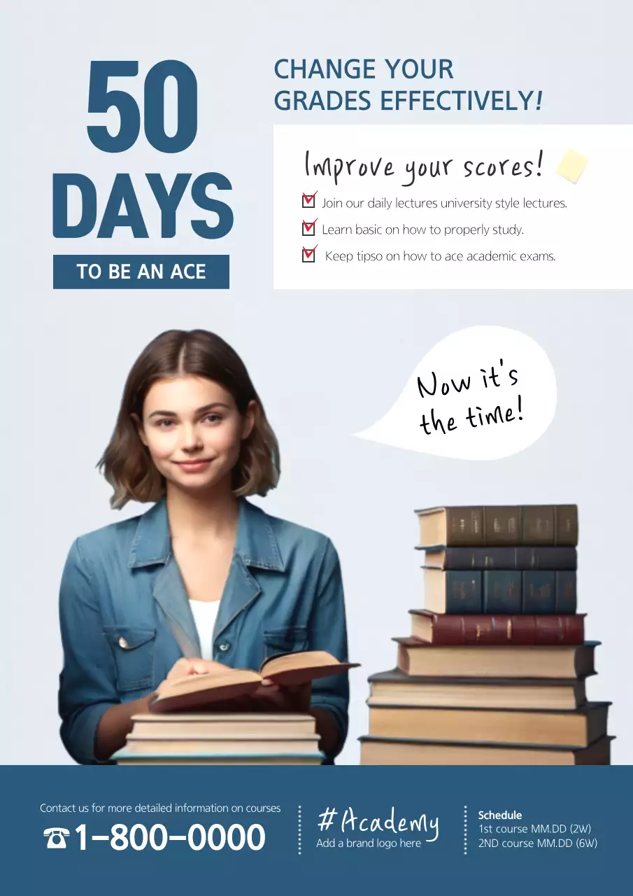 Blue Modern Study Guide Poster