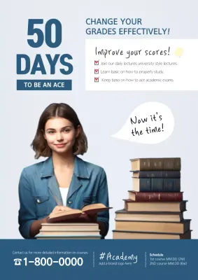 Blue Modern Study Guide Poster