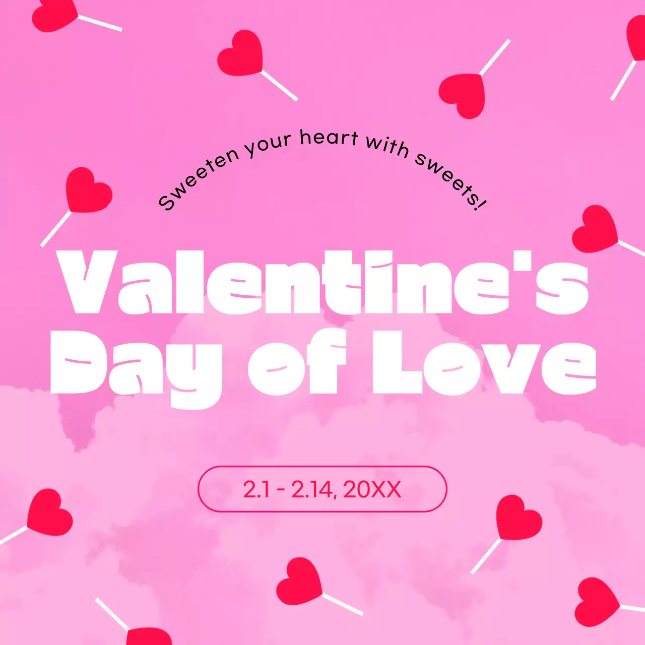 분홍색 테마 귀여운 사탕 고백 화이트데이