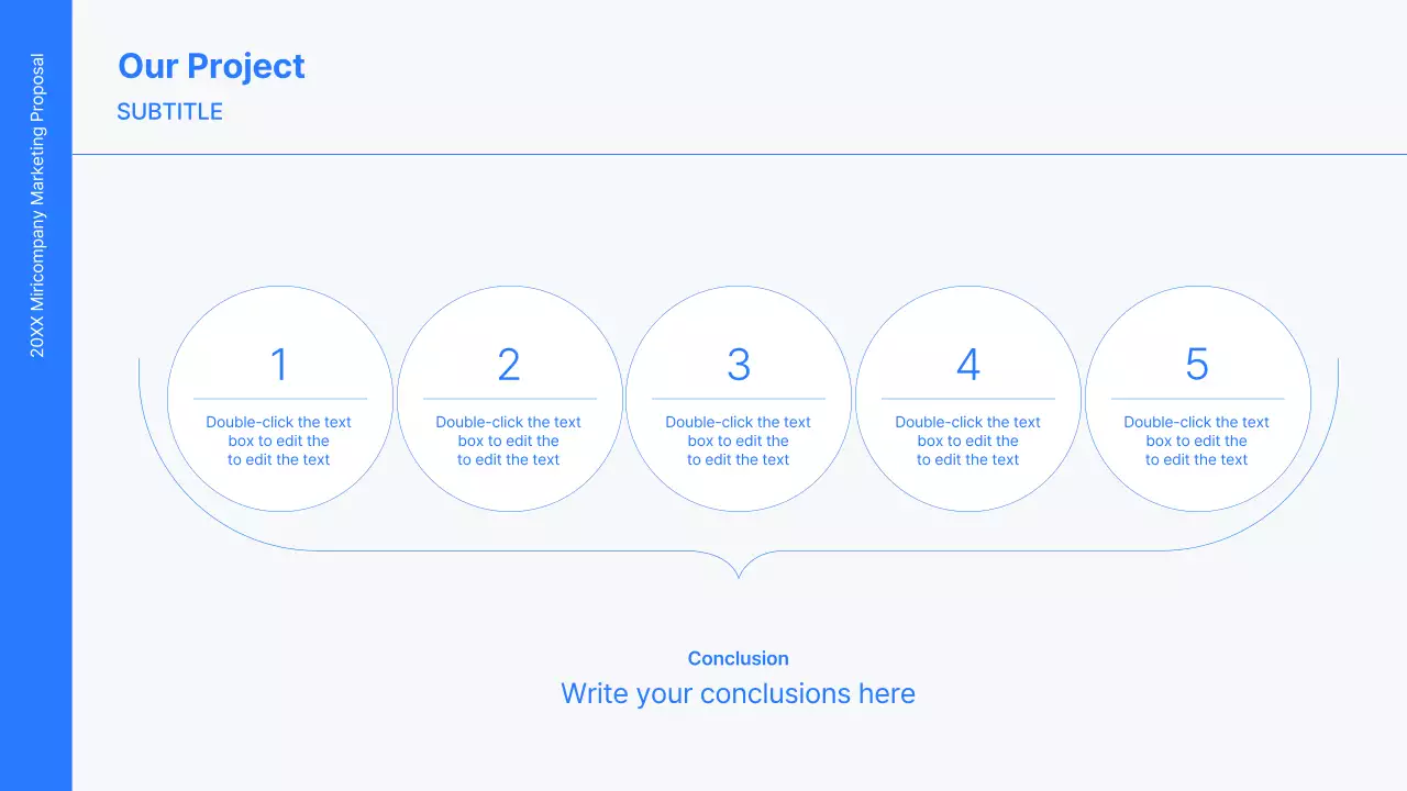 Business concept kit with blue, minimalist and simple lines