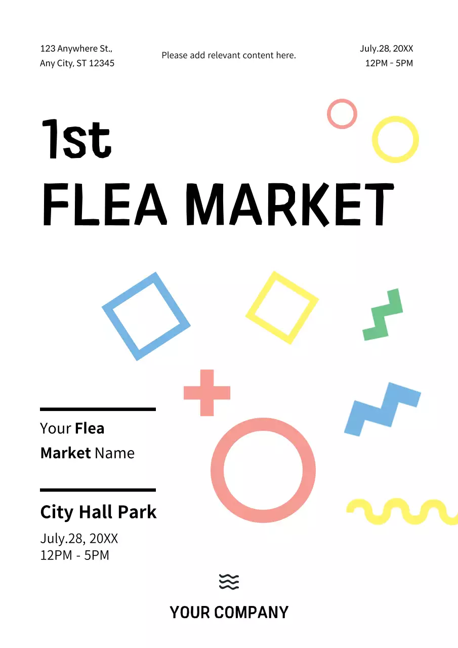 A simple poster to promote a flea market