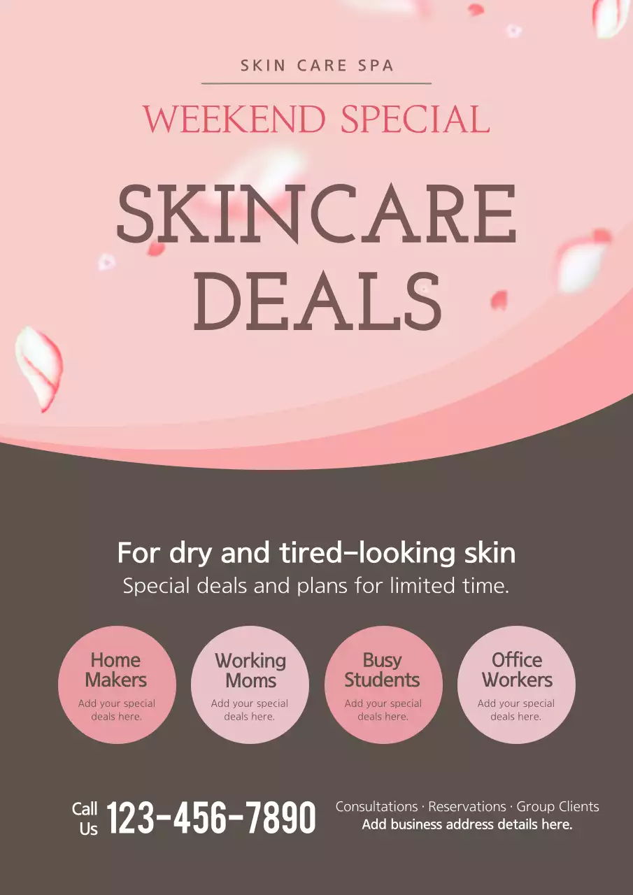Pink Modern Skincare Promotion Poster