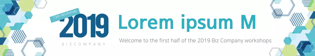 Banner de anúncio do workshop moderno azul