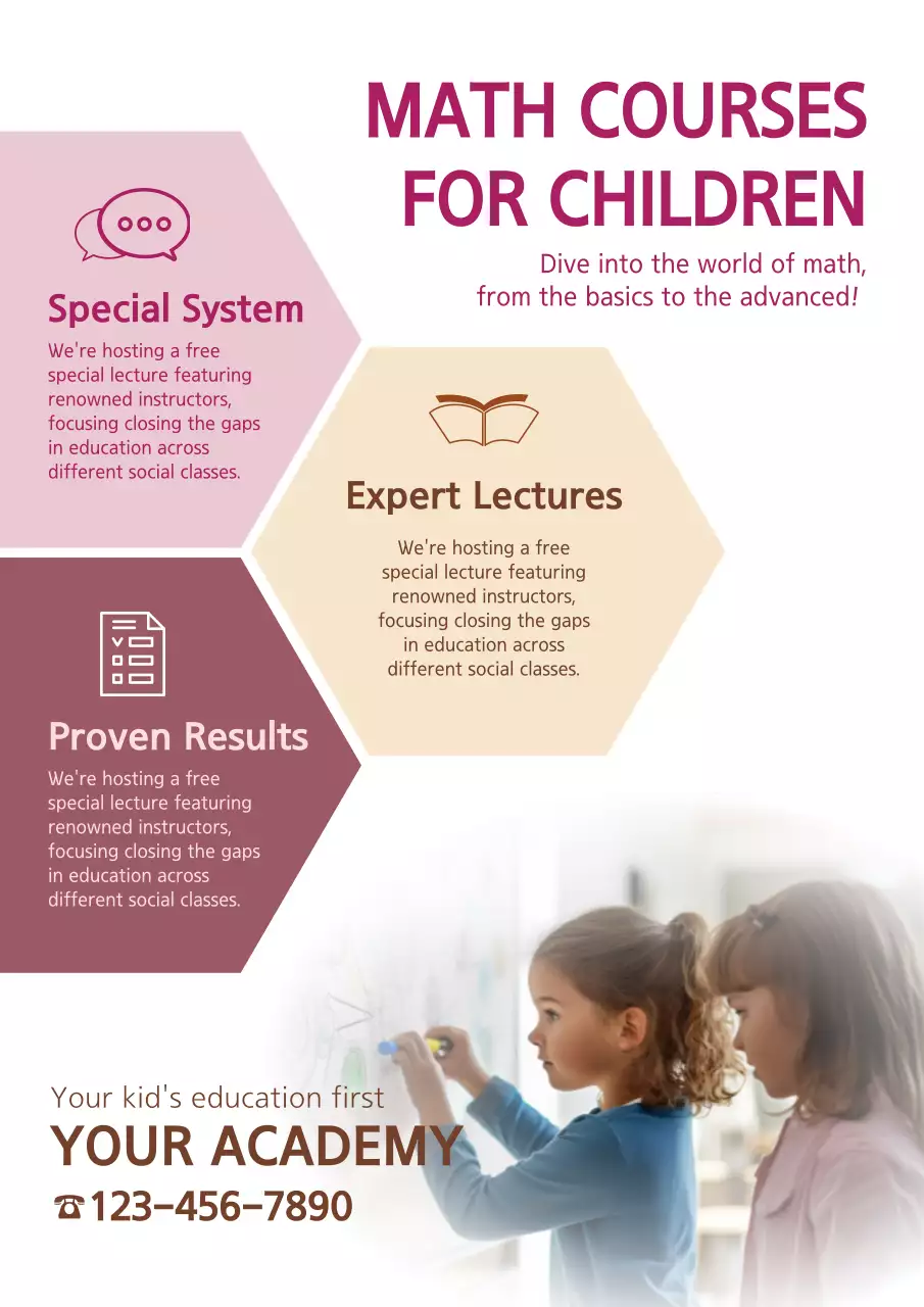 Maroon Professional Math Course Promotion Poster