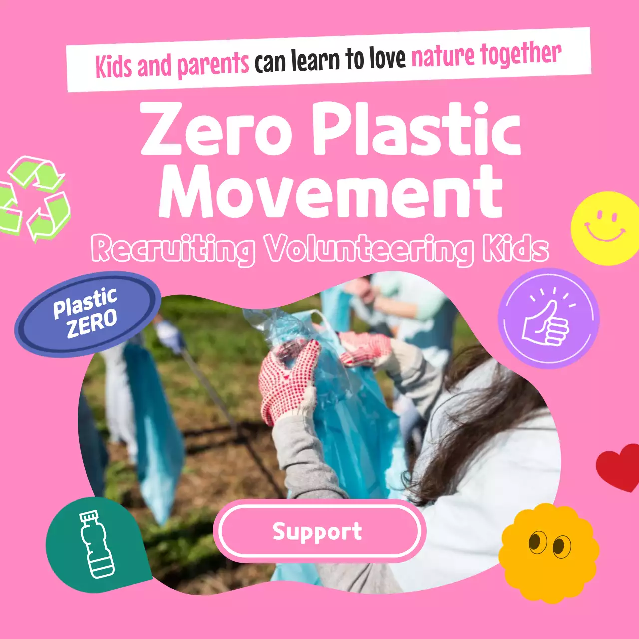 Pink Trendy Environment Promotion Social Media Post