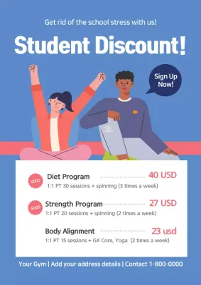 Blue Modern Fitness Promotion Poster