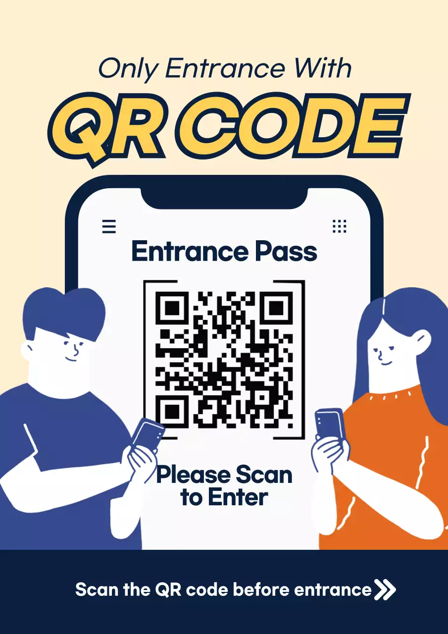 Beige Modern Qr Code Guideline Poster