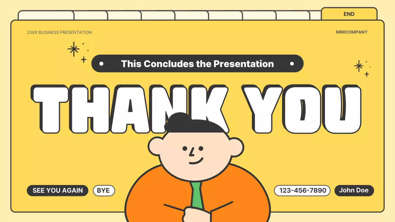 노란색 레트로 비즈니스 프레젠테이션