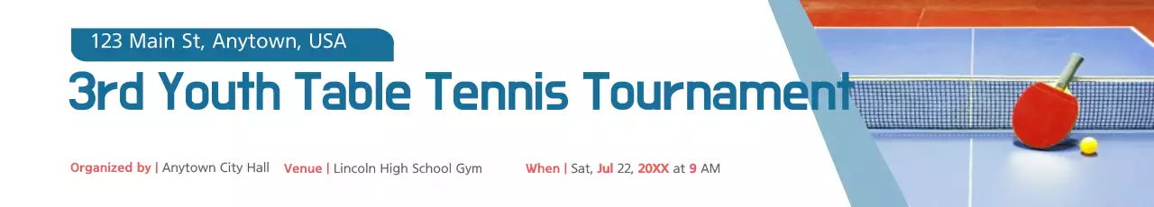 Banner de anúncio esportivo moderno azul